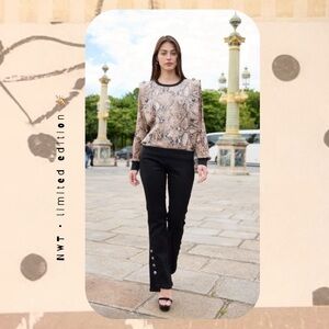 🏷️ 🆕 🎉 nwt! • python sheer sleeved sweatshirt with button shoulder pads